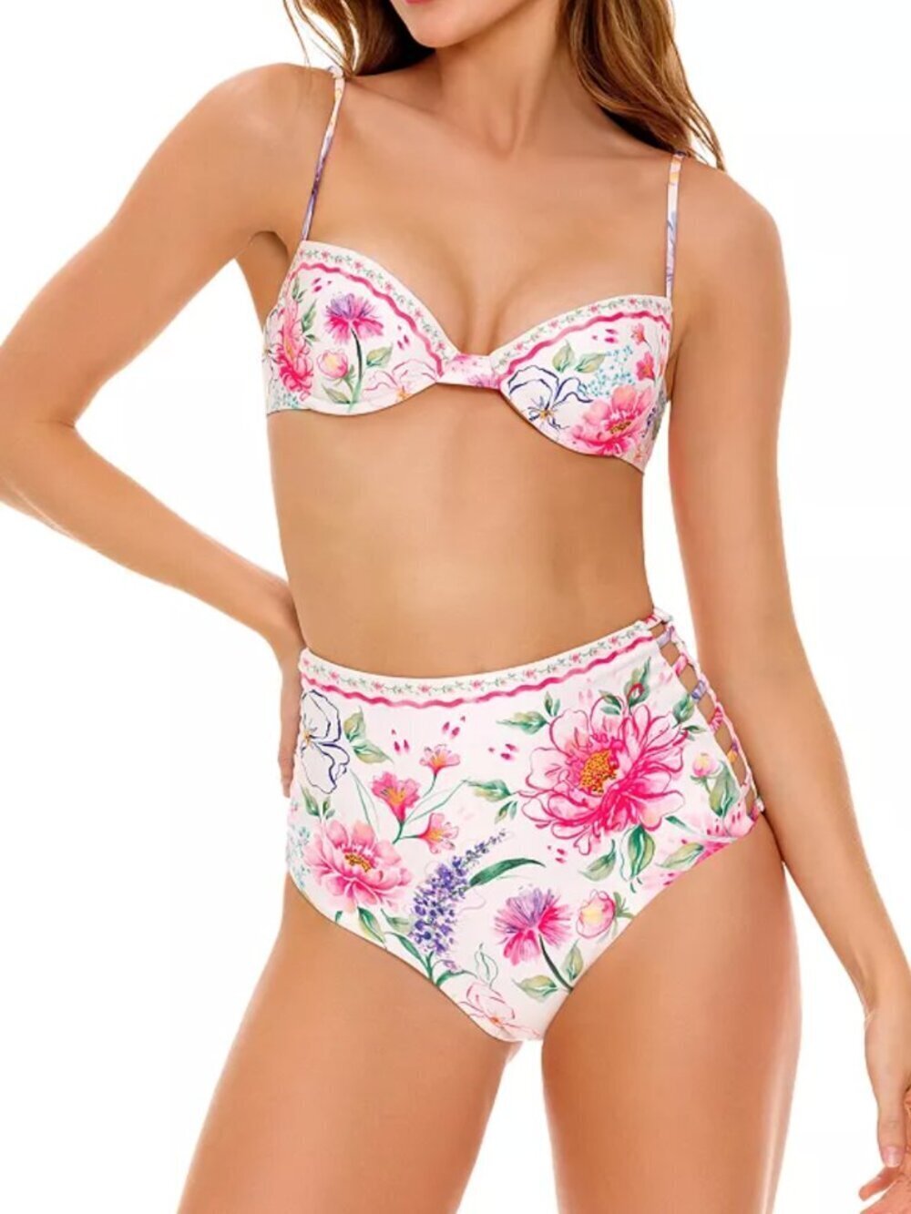 Agua Bendita Juls Chroma Floral High Waisted Bottom